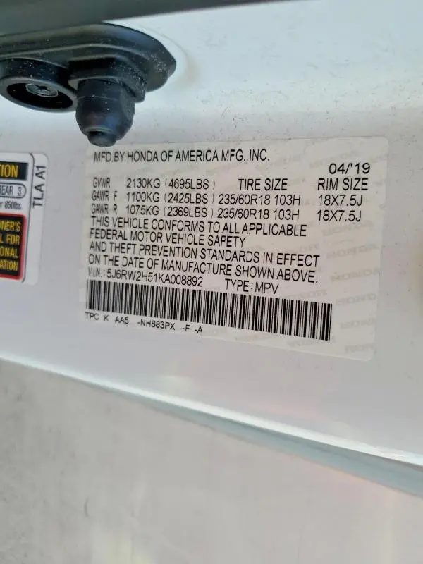 2019 HONDA CR-V EX  