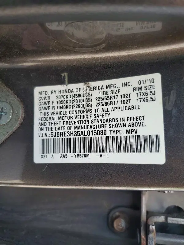 2010 HONDA CR-V LX  