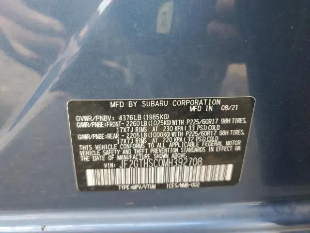 2021 SUBARU CROSSTREK SPORT  