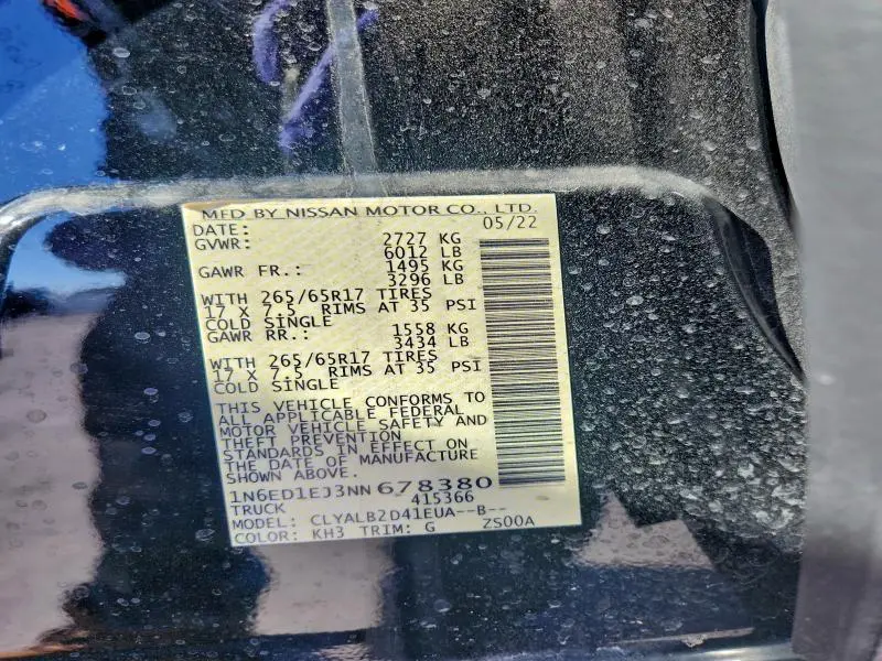 2022 NISSAN FRONTIER S  