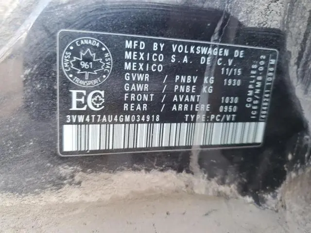 2016 VOLKSWAGEN GTI S/SE