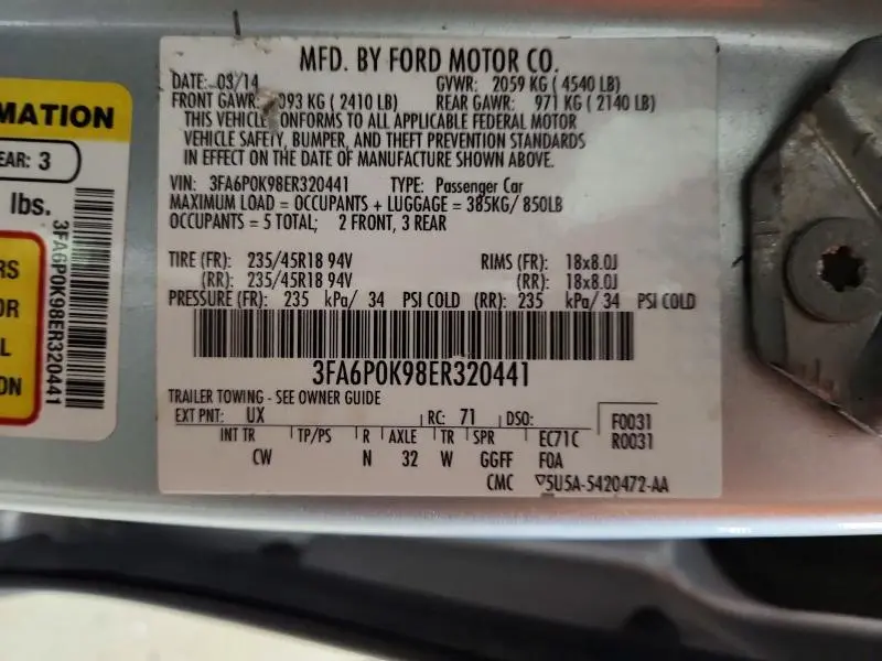 2014 FORD FUSION TITANIUM  