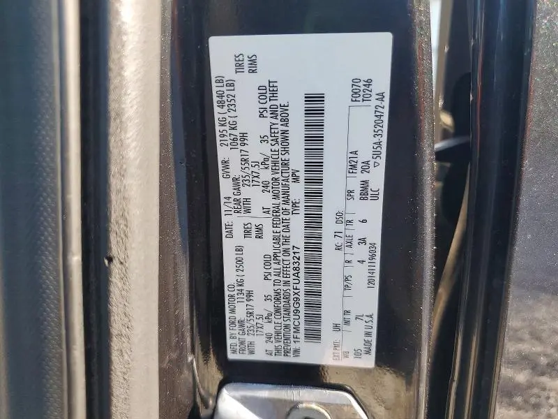 2015 FORD ESCAPE SE  