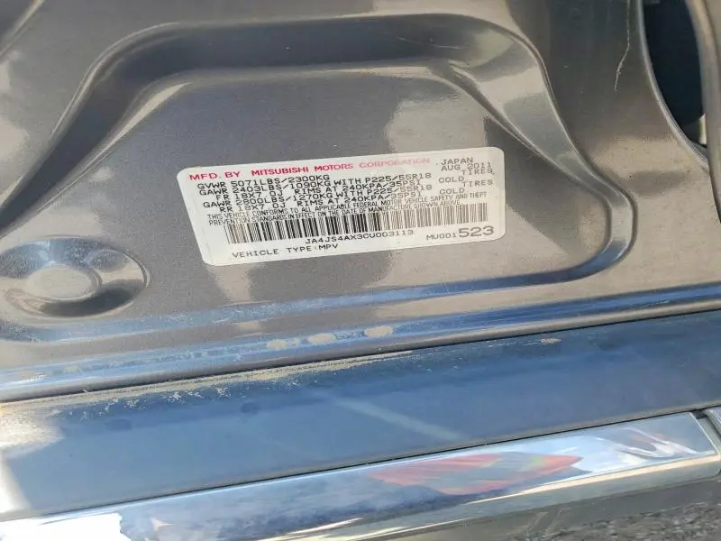 2012 MITSUBISHI OUTLANDER GT  
