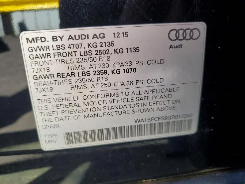 2016 AUDI Q3   