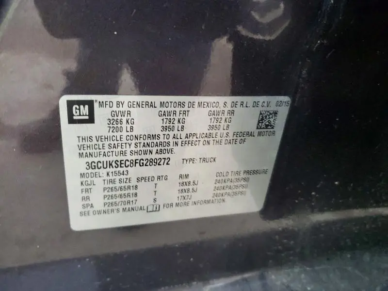 2015 CHEVROLET SILVERADO K1500 LTZ  