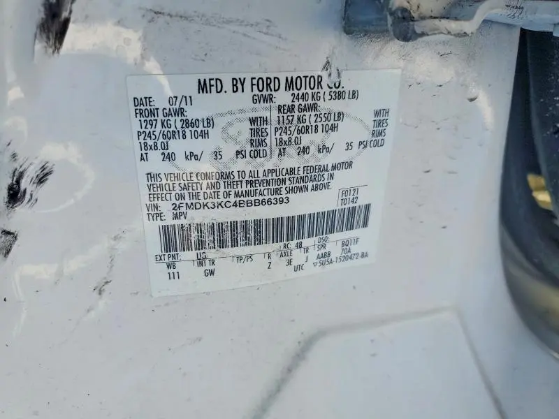 2011 FORD EDGE LIMITED  