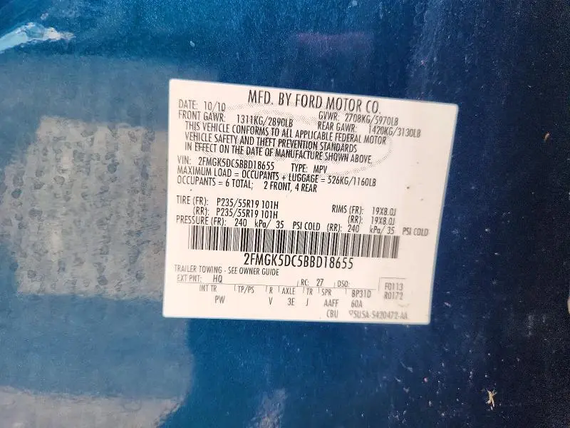2011 FORD FLEX LIMITED  