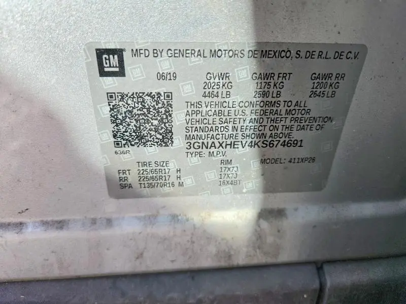 2019 CHEVROLET EQUINOX LS  