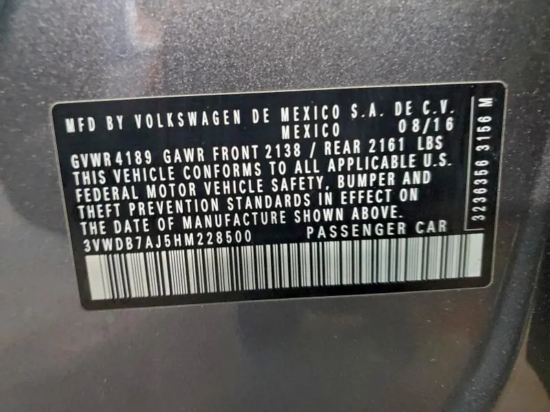 2017 VOLKSWAGEN JETTA SE  
