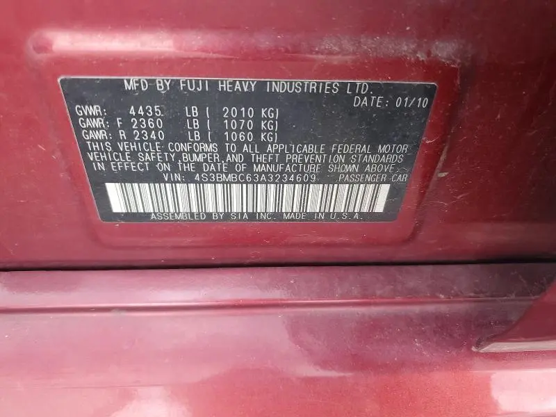 2010 SUBARU LEGACY 2.5I PREMIUM  