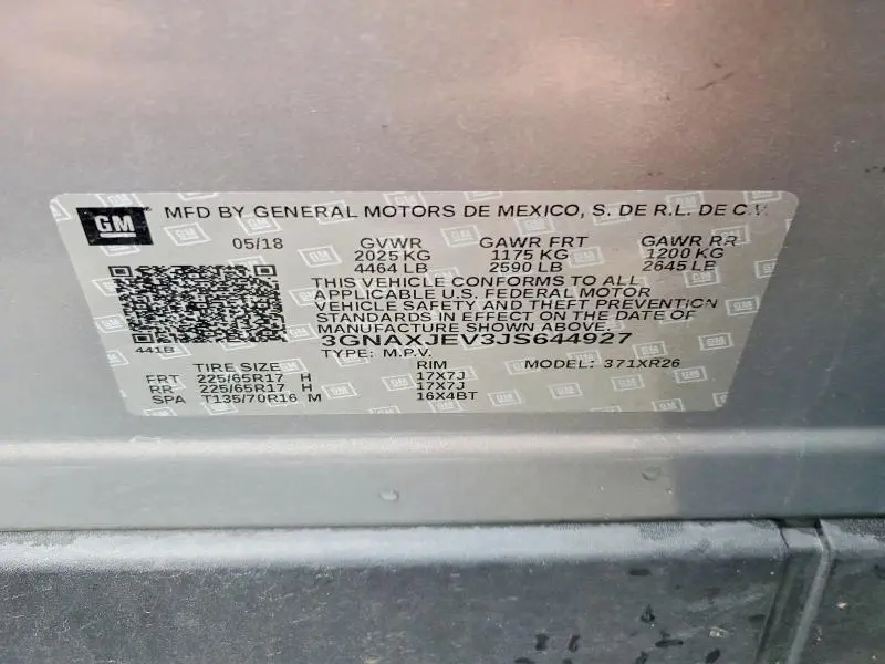 2018 CHEVROLET EQUINOX LT  