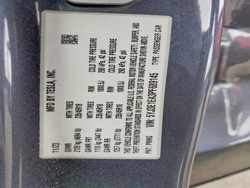 2023 TESLA MODEL 3   