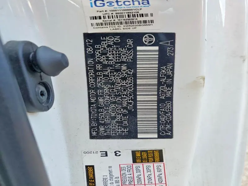 2013 SCION TC BASE  