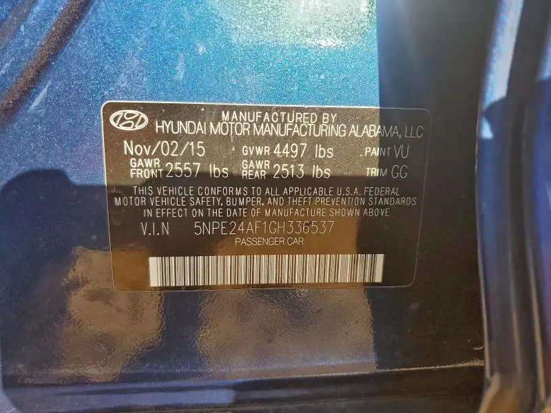 2016 HYUNDAI SONATA SE  