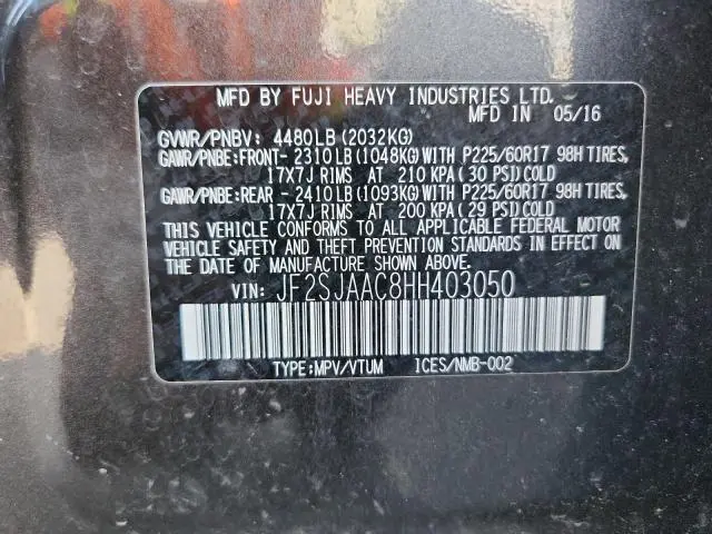 2017 SUBARU FORESTER 2.5I  