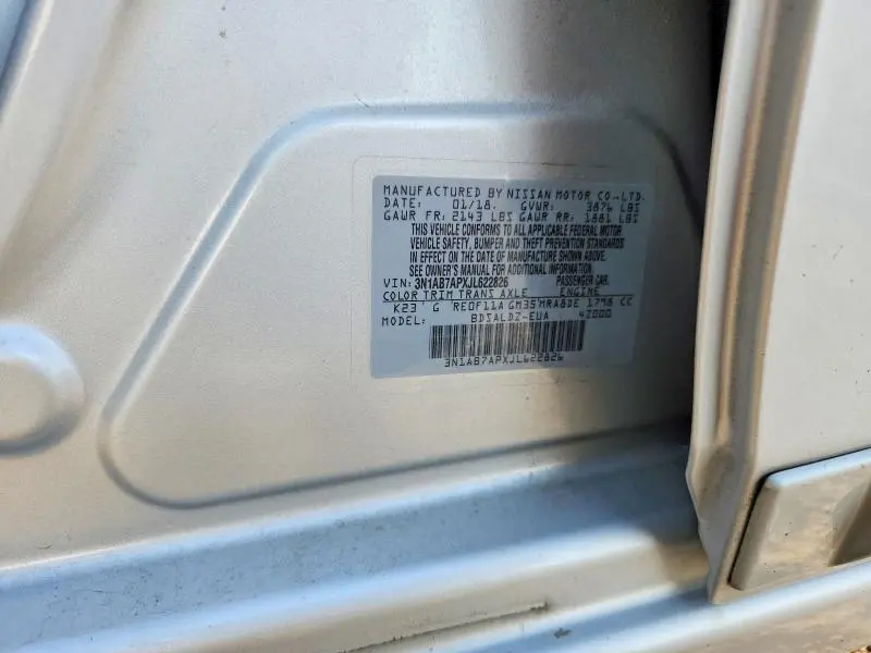 2018 NISSAN SENTRA SV  
