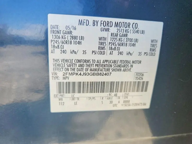 2016 FORD EDGE SEL  