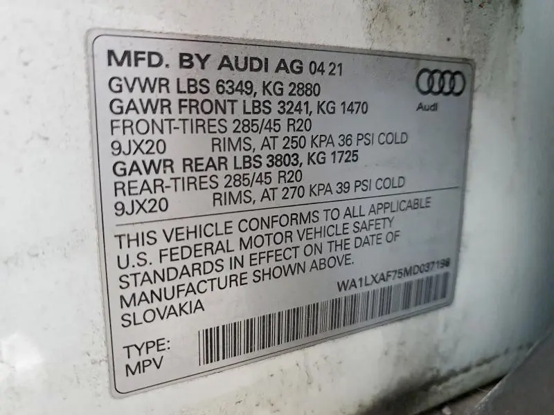 2021 AUDI Q7 PREMIUM PLUS  