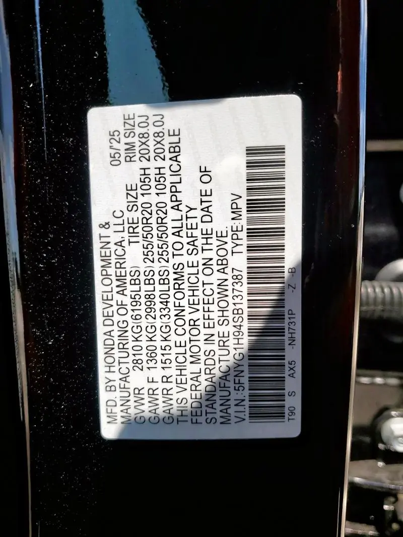 2025 HONDA PILOT BLACK  