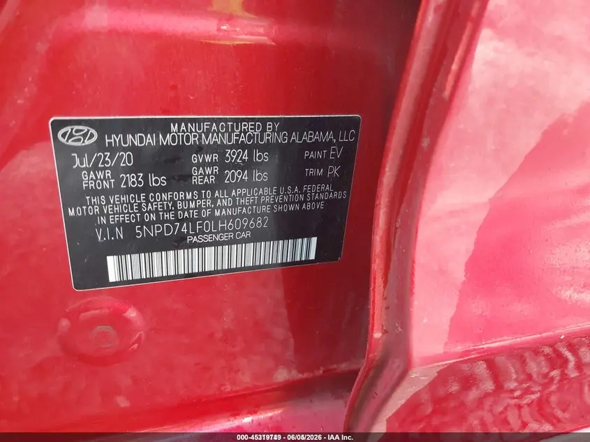 2020 HYUNDAI ELANTRA SE