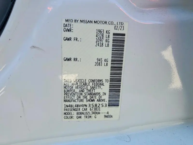 2023 NISSAN ALTIMA 2.5 S  