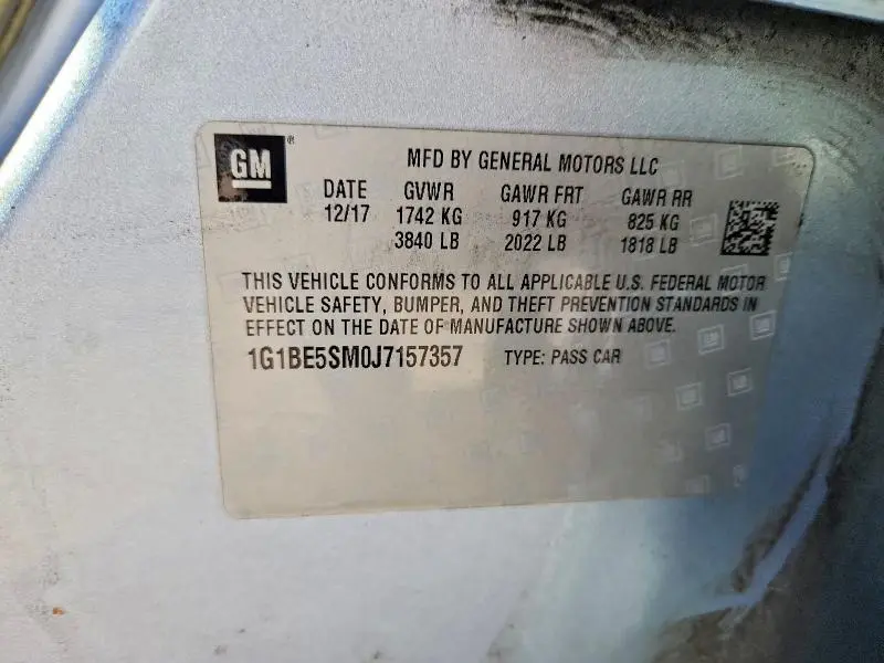 2018 CHEVROLET CRUZE LT  