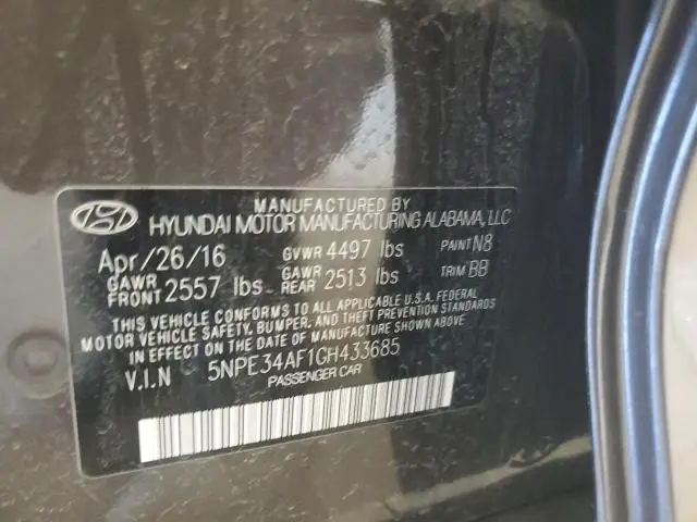 2016 HYUNDAI SONATA SPORT  