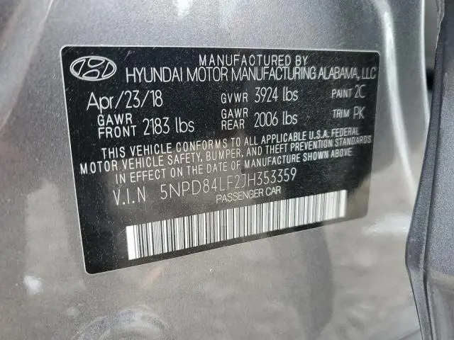 2018 HYUNDAI ELANTRA SEL  