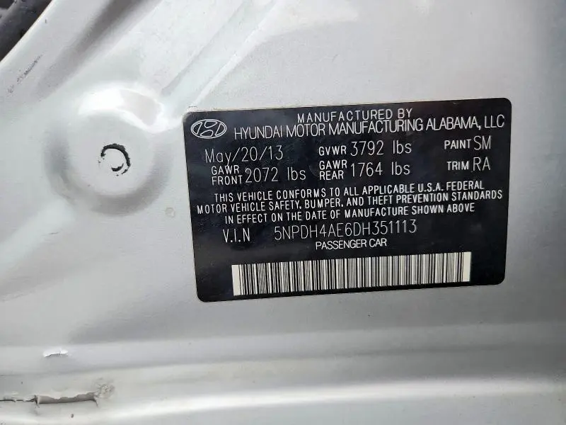 2013 HYUNDAI ELANTRA GLS  