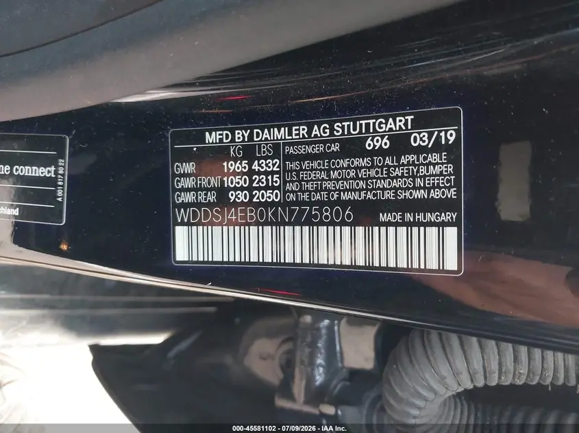 2019 MERCEDES-BENZ CLA 250  