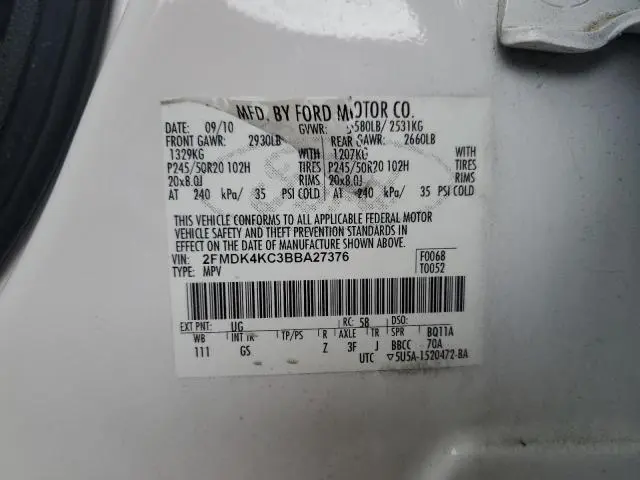 2011 FORD EDGE LIMITED  