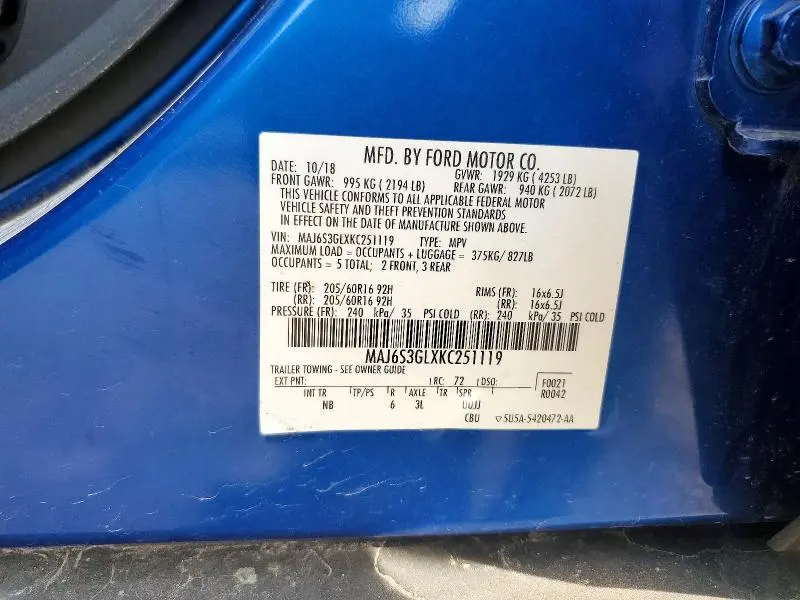 2019 FORD ECOSPORT SE  