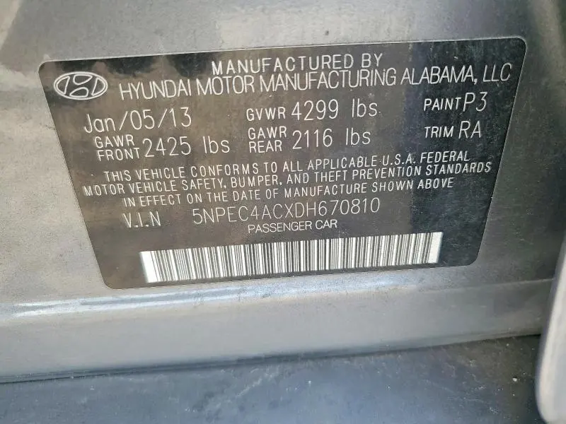 2013 HYUNDAI SONATA LIMITED  