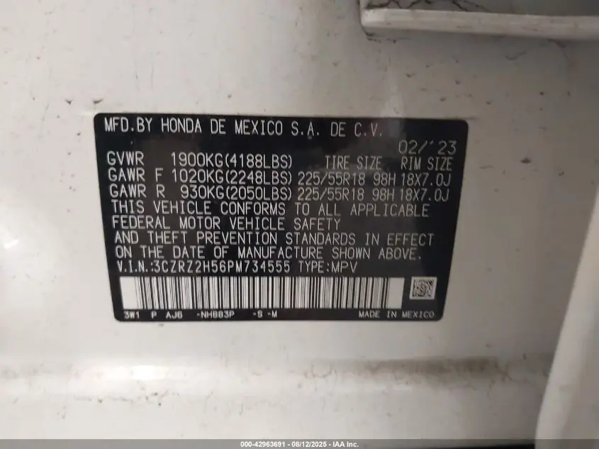 2023 HONDA HR-V AWD SPORT