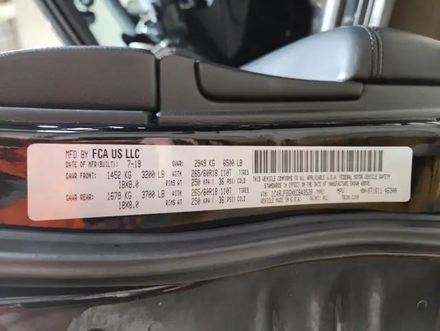 2019 JEEP GRAND CHEROKEE LIMITED  