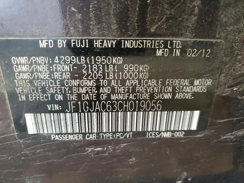 2012 SUBARU IMPREZA PREMIUM  