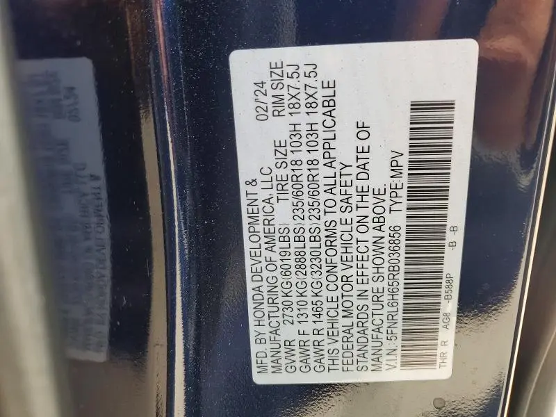 2024 HONDA ODYSSEY EXL  