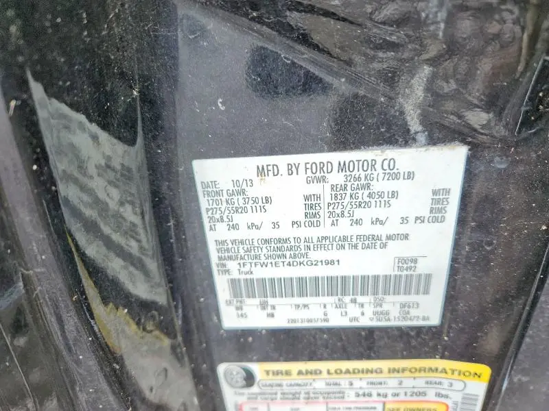 2013 FORD F150 SUPERCREW  