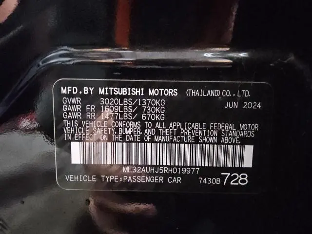 2024 MITSUBISHI MIRAGE ES