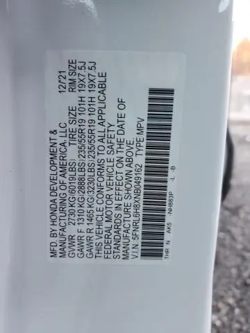 2022 HONDA ODYSSEY TOURING  