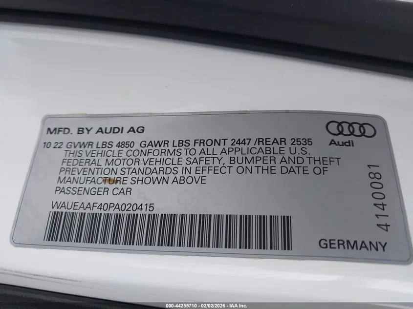 2023 AUDI A4 PREMIUM PLUS 45 TFSI S LINE QUATTRO S TRONIC