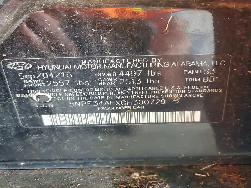 2016 HYUNDAI SONATA SPORT  