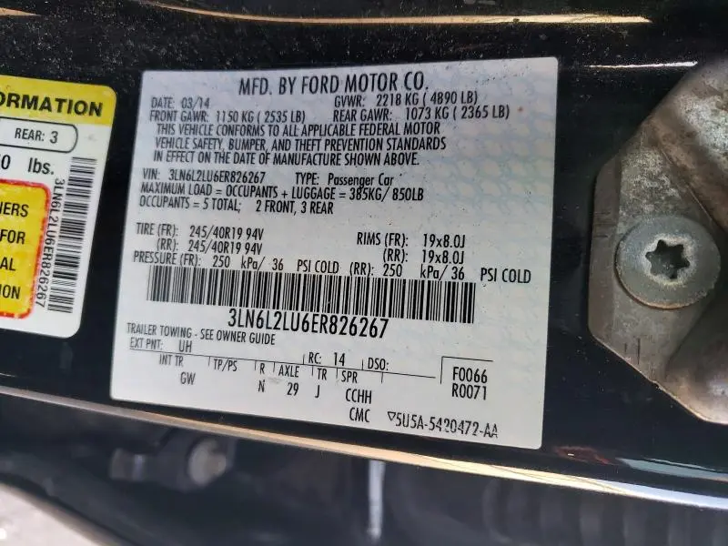 2014 LINCOLN MKZ HYBRID  