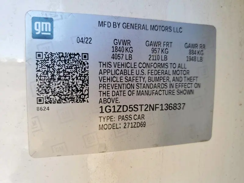 2022 CHEVROLET MALIBU LT  