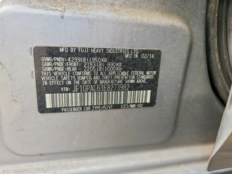 2014 SUBARU IMPREZA SPORT PREMIUM  
