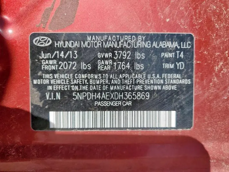 2013 HYUNDAI ELANTRA GLS
