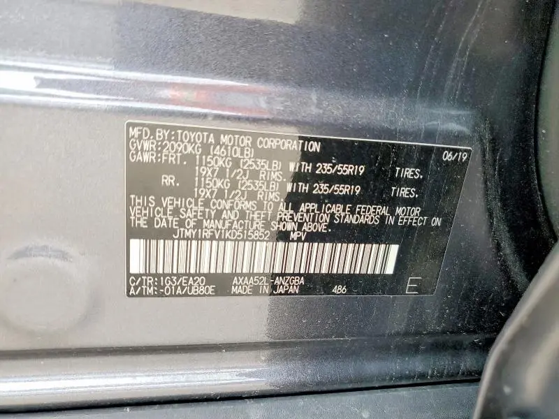 2019 TOYOTA RAV4 LIMITED  