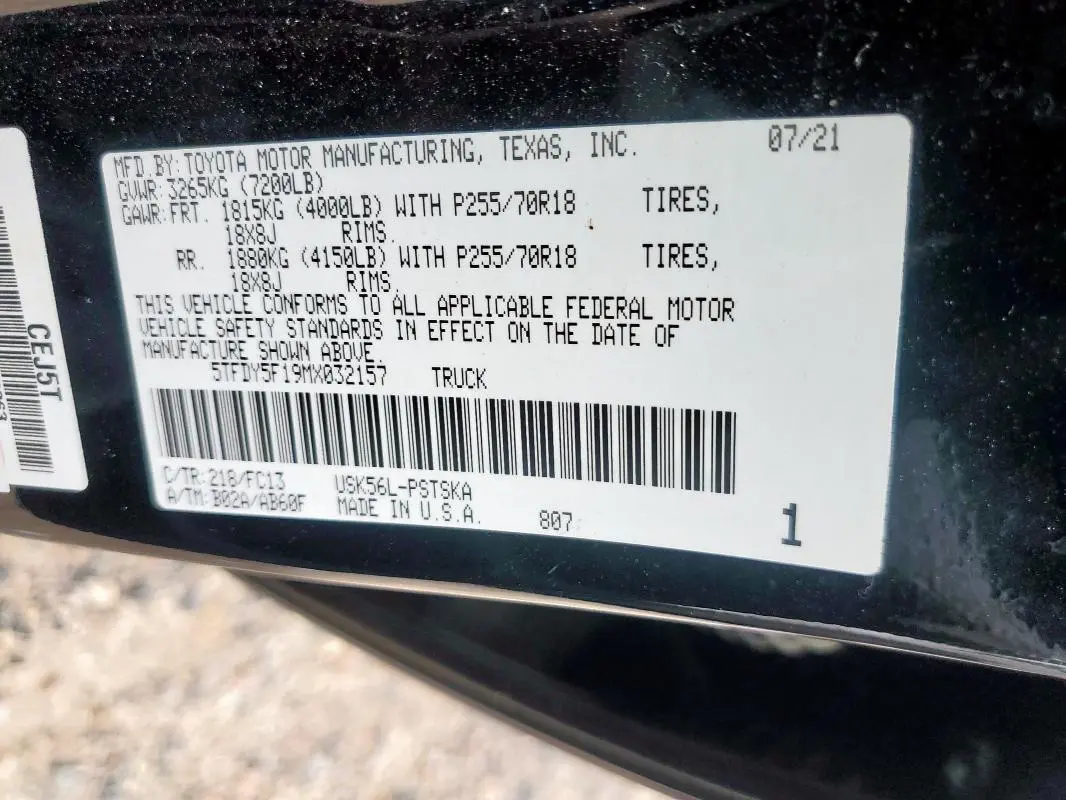 2021 TOYOTA TUNDRA CREWMAX SR5  