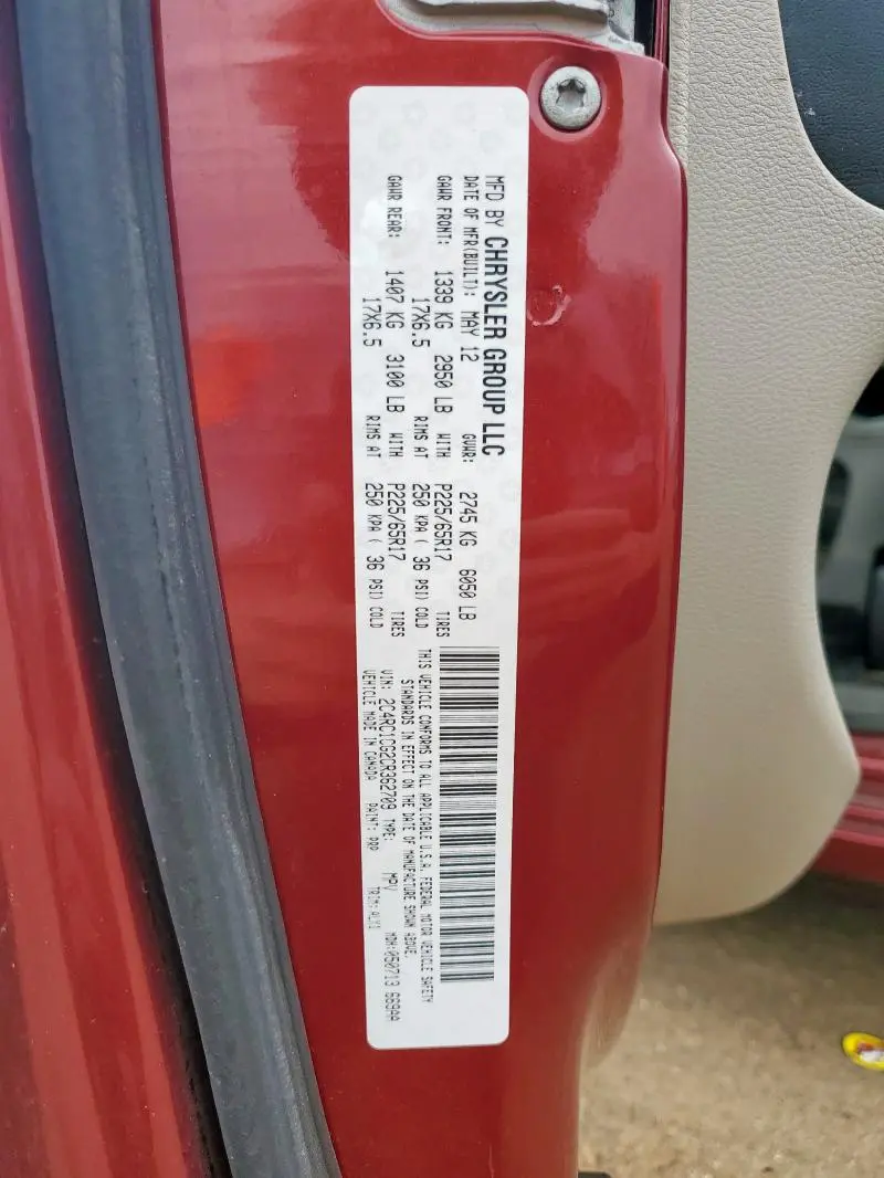 2012 CHRYSLER TOWN & COUNTRY TOURING L  